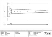 22" Penny End T Hinge (pair)