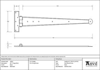 22" Penny End T Hinge (pair)