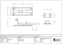 4" Straight Door Bolt