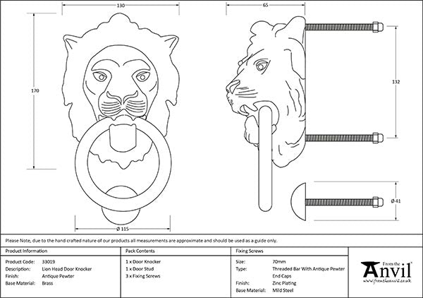 Lion's Head Door Knocker