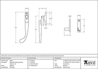 Left-Handed Night-Vent Locking Peardrop Fastener