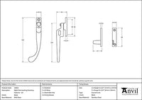 Left-Handed Night-Vent Locking Peardrop Fastener