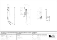 Right-Handed Night-Vent Locking Peardrop Fastener