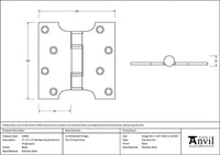 4" x 2" x 4" Parliament Hinges SS (pair)