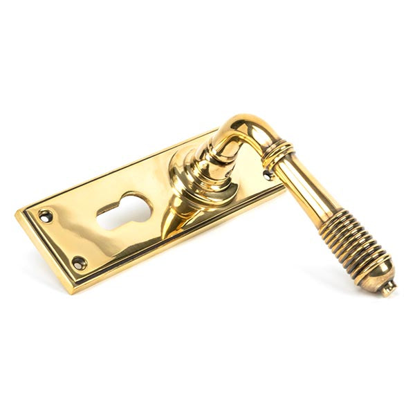 Reeded Lever Euro Lock Set