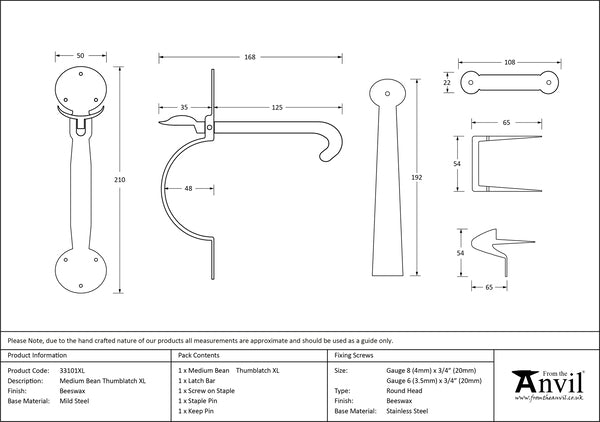 Medium XL Bean Thumblatch