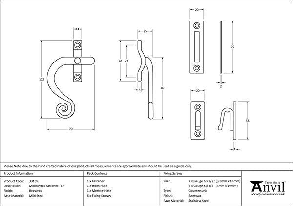 Left-Handed Monkeytail Fastener