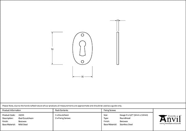 Oval Escutcheon