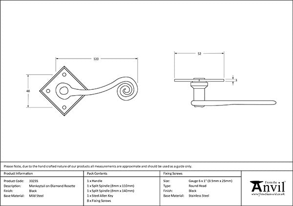 Monkeytail Lever on Rose Set (Diamond)