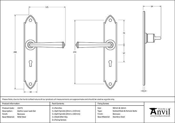 Gothic Lever Lock Set