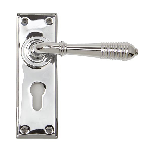 Reeded Lever Euro Lock Set