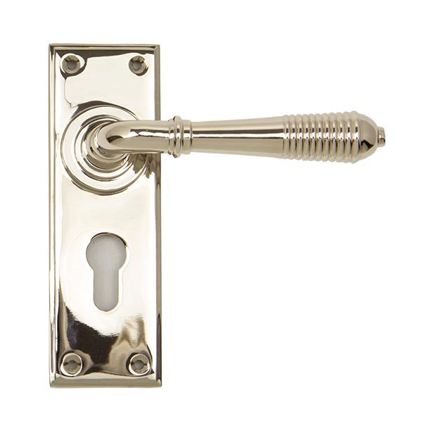 Reeded Lever Euro Lock Set