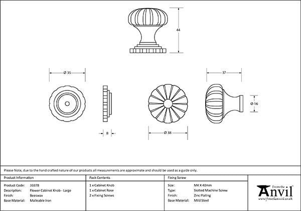 Large Flower Cabinet Knob