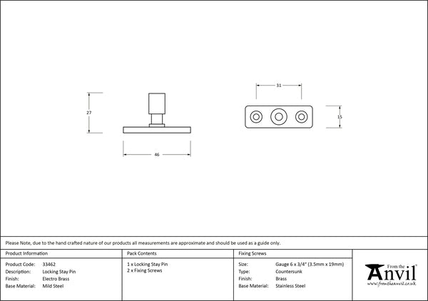 Locking Stay Pin