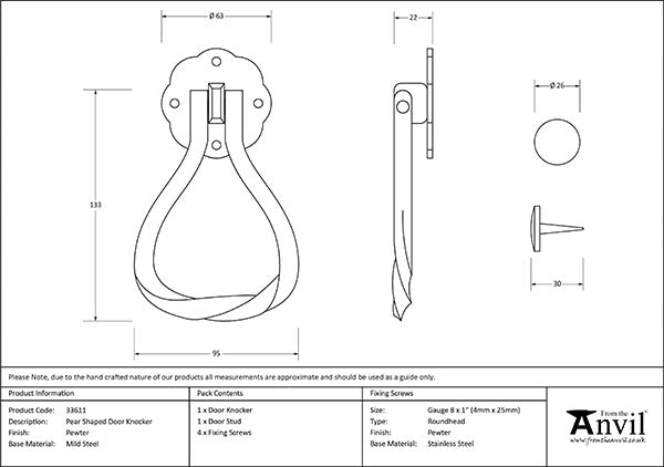 Pear Shaped Door Knocker