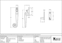 Left-Handed Locking Night-Vent Monkeytail Fastener