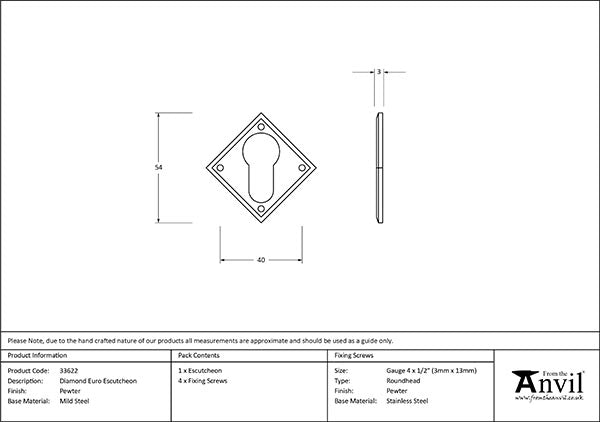 Diamond Euro Escutcheon