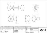 Oval Mortice/Rim Knob Set