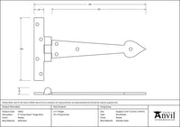 6" Arrow Head T Hinge (pair)