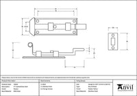 4" Cranked Door Bolt