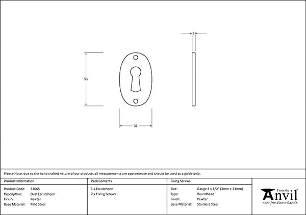 Oval Escutcheon