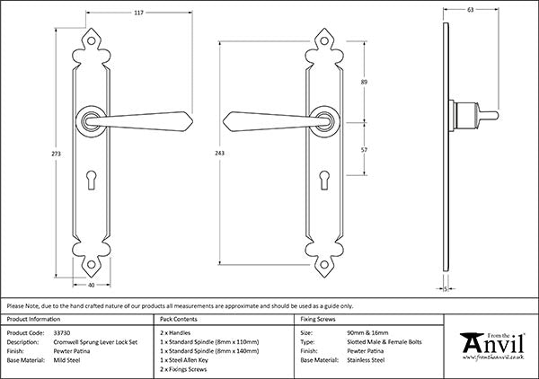 Cromwell Lever Lock Set