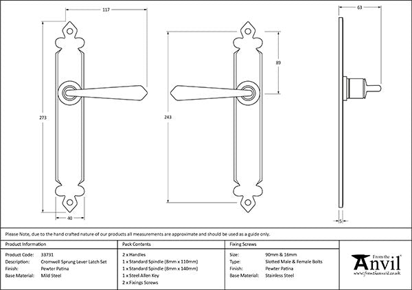 Cromwell Lever Latch Set