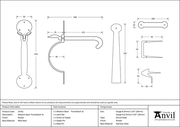 Medium XL Bean Thumblatch