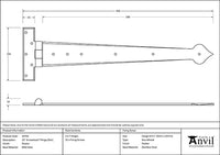 22" Arrow Head T Hinge (pair)