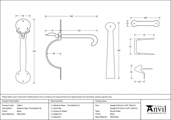 Medium XL Bean Thumblatch