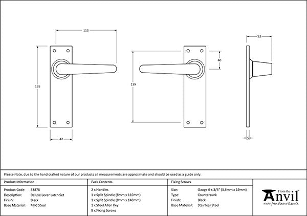 Deluxe Lever Latch Set