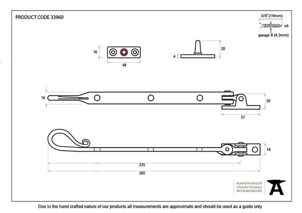 8" Shepherd's Crook Stay