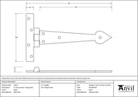 6" Arrow Head T Hinge (pair)