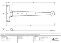 15" Penny End T Hinge (pair)