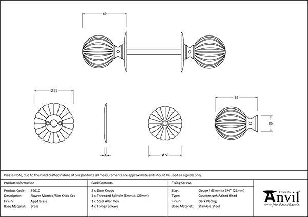 Flower Mortice/Rim Knob Set