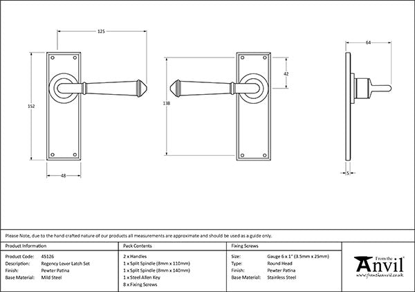 Regency Lever Latch Set