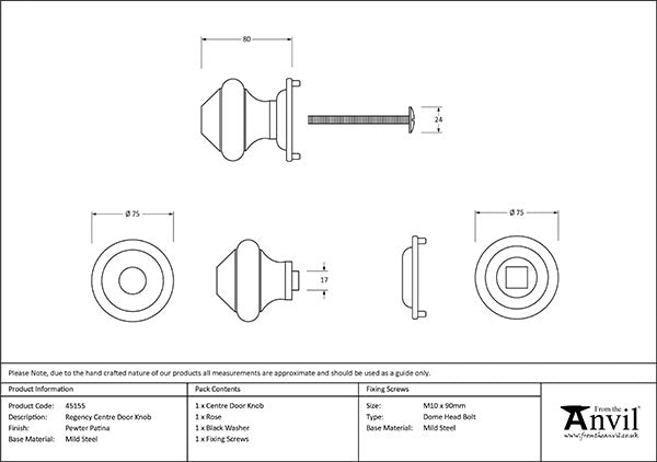 Regency Centre Door Knob