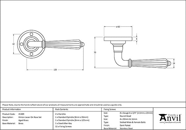 Hinton Lever on Rose Set (Sprung)