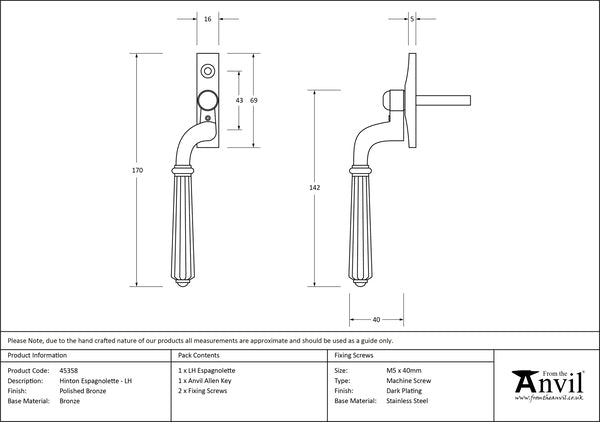 Left-Handed Hinton Espag