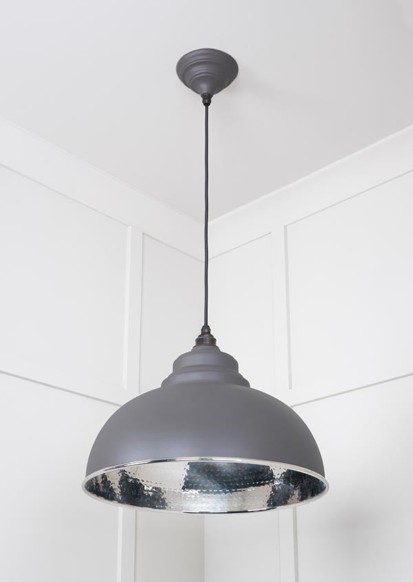 Hammered Nickel Harborne Pendant