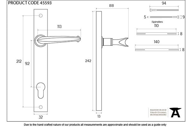 Cottage Slimline Lever Espag. Lock Set