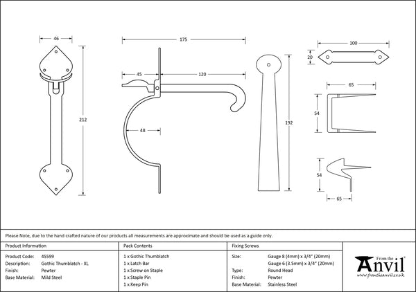 XL Gothic Thumblatch