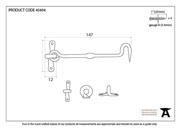 6" Forged Cabin Hook