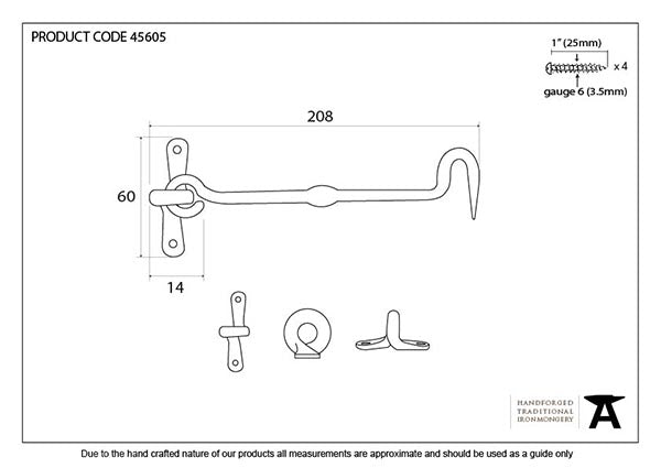 8" Forged Cabin Hook