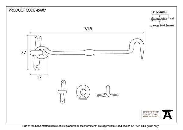 12" Forged Cabin Hook