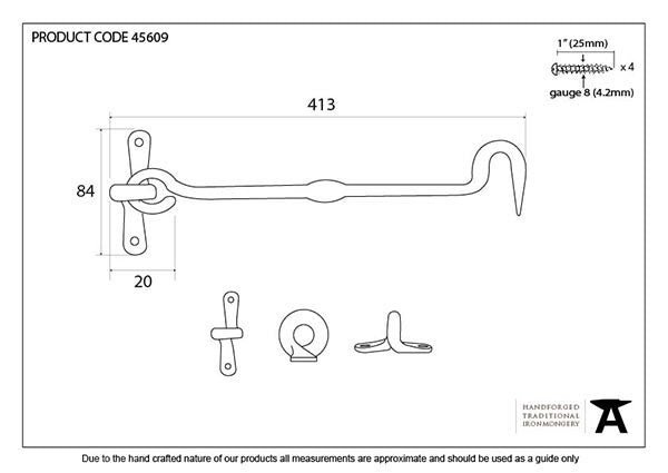 16" Forged Cabin Hook