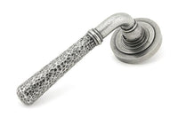 Hammered Newbury Lever on Rose Set Art Deco Rose (Sprung)