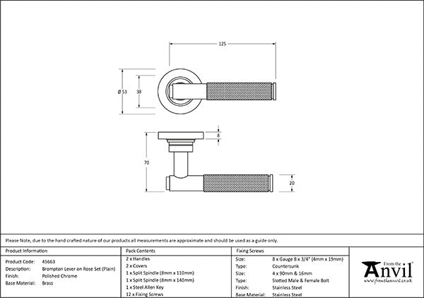 Brompton Lever on Rose Set Plain Rose (Sprung)