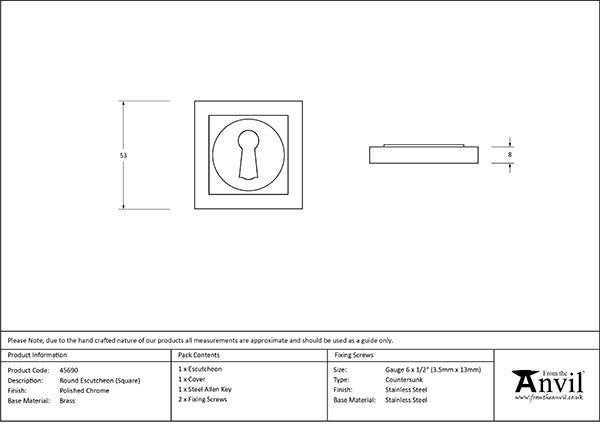 Round Escutcheon Square