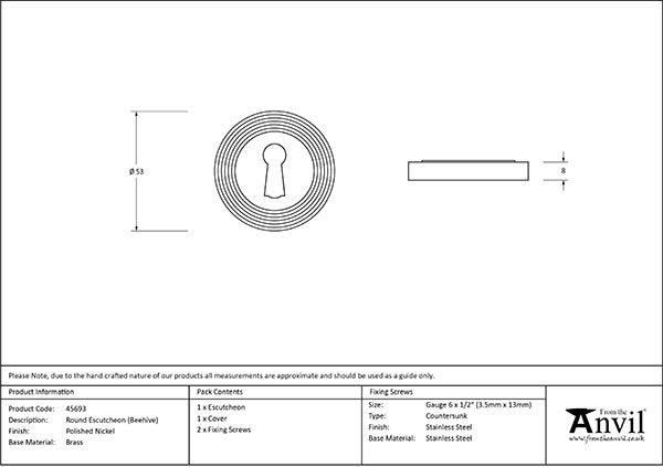 Round Escutcheon Beehive